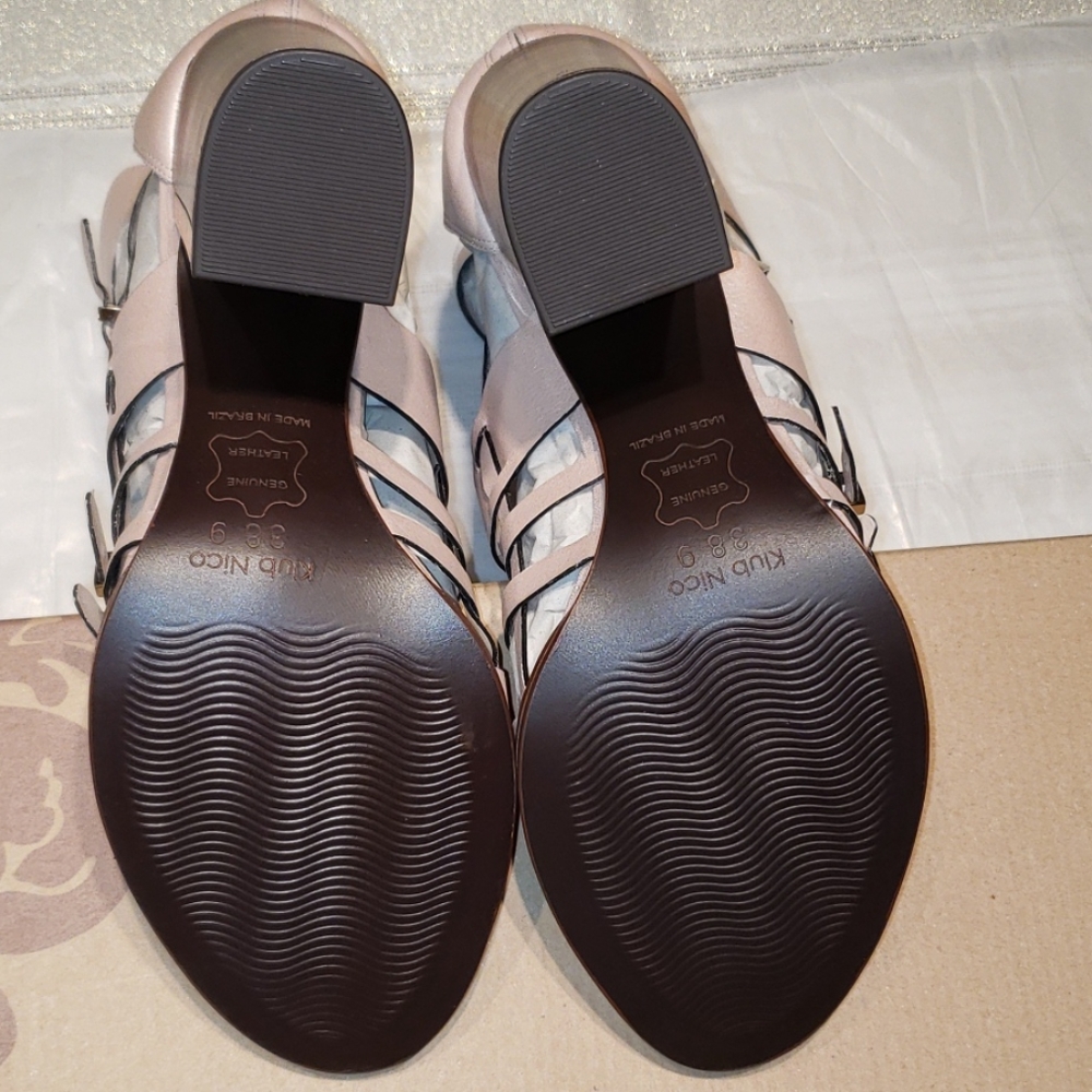 Klub Nico New Sandals Strappy Heels ALL Leather Sexy Celeb Chic Gold🎉HP - Picture 14 of 16